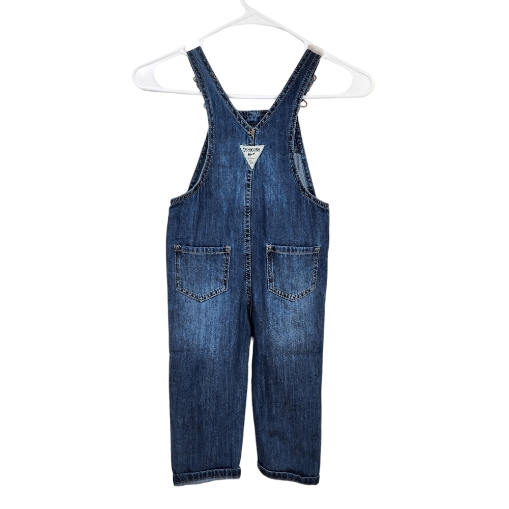 Osh Kosh B'gosh Kid's Denim Floral Embroidery Overalls - 3T - Picture 4 of 7